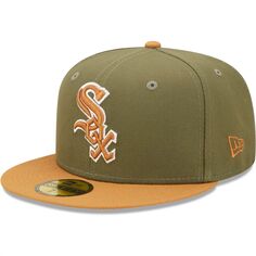 Мужская двухцветная цветная упаковка New Era оливково-коричневого цвета Chicago White Sox 59FIFTY приталенная шляпа