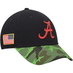 Мужская регулируемая кепка Nike Black/Camo Alabama Crimson Tide Veterans Day 2Tone Legacy91