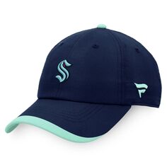 Мужская регулируемая шапка Fanatics Deep Sea Blue Seattle Kraken Authentic Pro Rink Pinnacle