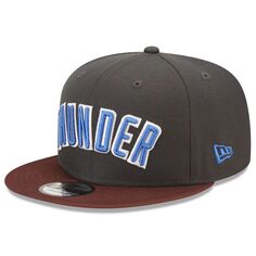 Мужская темно-синяя регулируемая шляпа New Era Oklahoma City Thunder 2022/23 City Edition 9FIFTY Snapback