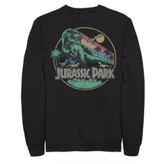 Мужская винтажная толстовка с изображением парка Юрского периода Rainbow T-Rex Licensed Character