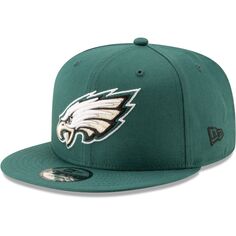 Мужская регулируемая шляпа Snapback New Era Midnight Green Philadelphia Eagles Basic 9FIFTY