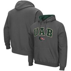 Мужской пуловер с капюшоном Colosseum Charcoal UAB Blazers Arch и Logo