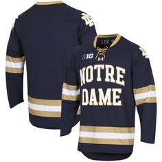 Мужская темно-синяя хоккейная майка Under Armour Notre Dame Fighting Irish UA