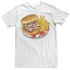 Мужская футболка с рисунком тарелки «Звездные войны» с гамбургером и картофелем фри Star Wars