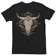 Мужская футболка с черепом бычка и логотипом Yellowstone Licensed Character