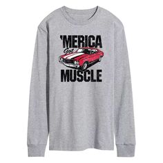 Мужская футболка с длинным рукавом и рисунком «Merica Got Muscle Car» Licensed Character