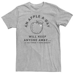 Мужская футболка с юмористической надписью Apple A Day Licensed Character
