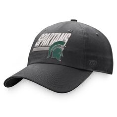 Мужская регулируемая шляпа Top of the World темно-серого цвета Michigan State Spartans Slice