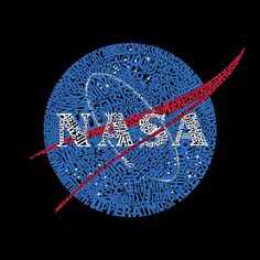 Самые выдающиеся миссии НАСА — мужской свитшот с круглым вырезом с надписью Word Art LA Pop Art