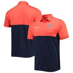 Мужская футболка-поло Under Armour оранжевого/темно-рыжего цвета Tigers 2022 Blocked Coaches Performance