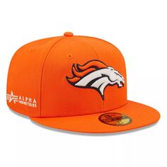 Мужская приталенная шляпа New Era x Alpha Industries Orange Denver Broncos Alpha 59FIFTY
