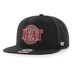 Мужская черная кепка &apos;47 Miami Heat High Post Captain Snapback