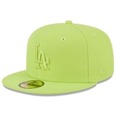 Мужская New Era Neon Green Los Angeles Dodgers 2023 Весенний цвет Базовый 59FIFTY Встроенная шляпа