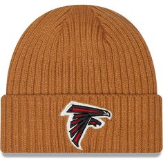 Мужская классическая вязаная шапка New Era Brown Atlanta Falcons Core с манжетами