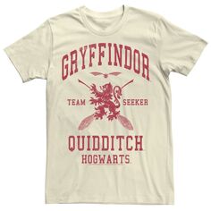 Мужская красная футболка с надписью Harry Potter Quidditch Gryffindor Seeker Licensed Character