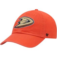 Мужская регулируемая шляпа &apos;47 Orange Anaheim Ducks Clean Up 47 Brand
