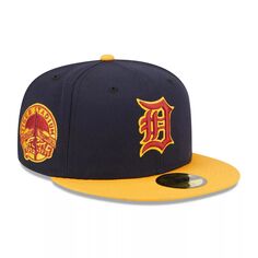 Мужская шляпа New Era темно-синего/золотого цвета с основным логотипом Detroit Tigers 59FIFTY