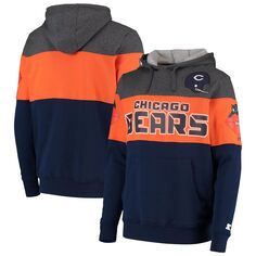 Мужской стартовый пуловер с капюшоном темно-серого/оранжевого цвета Chicago Bears Extreme Fireballer Throwback Starter