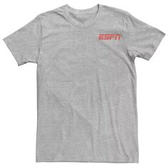 Мужская красная футболка с логотипом ESPN слева на груди Licensed Character