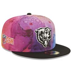 Мужская облегающая шляпа New Era розового/черного цвета Chicago Bears 2022 NFL Crucial Catch 59FIFTY