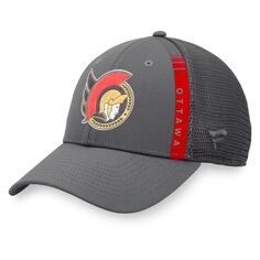 Мужская темно-серая мужская бейсболка Fanatics Ottawa Senators Authentic Pro Home Ice Trucker Snapback Hat