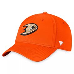 Мужская гибкая кепка с фирменным логотипом Fanatics оранжевого цвета Anaheim Ducks Core Primary