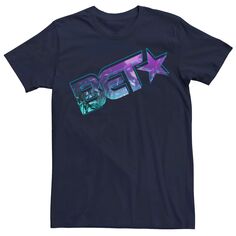 Мужская футболка BET фиолетового и синего цвета с градиентным логотипом Licensed Character