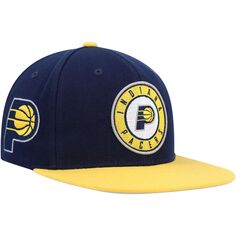 Мужская кепка Mitchell &amp; Ness темно-синего/золотого цвета Indiana Pacers Side Core 2.0 Snapback