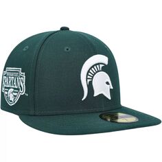 Мужская облегающая шляпа New Era Green Michigan State Spartans 59FIFTY