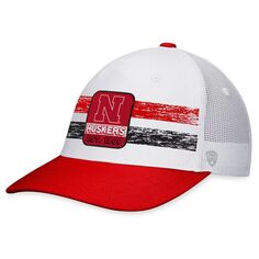 Мужская кепка Top of the World белого/алого цвета Nebraska Huskers Retro Fade Snapback