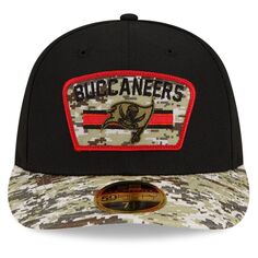 Мужская кепка New Era Black/Camo Tampa Bay Buccaneers 2021 Salute To Service Low Profile 59FIFTY