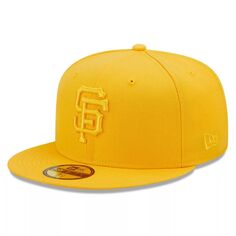 Мужская приталенная шляпа New Era Gold San Francisco Giants Tonal 59FIFTY