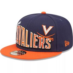 Мужская двухцветная винтажная шляпа Snapback Virginia Cavaliers New Era Navy 9FIFTY