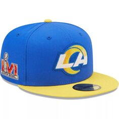 Мужская облегающая шляпа New Era Royal/Gold Los Angeles Rams Super Bowl LVI Letterman 59FIFTY
