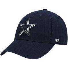 Мужская регулируемая шапка темно-синего цвета Dallas Cowboys &apos;47 Primary Clean Up 47 Brand