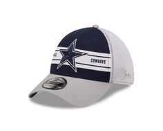 Мужская гибкая шляпа New Era темно-синего/серебристого цвета Dallas Cowboys Team с полосой 39THIRTY