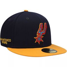 Мужская приталенная шляпа New Era темно-синего/золотого цвета San Antonio Spurs Midnight 59FIFTY