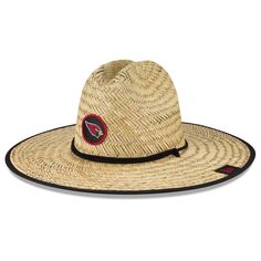 Мужская официальная соломенная шляпа New Era Natural Arizona Cardinals 2020, летняя боковая линия НФЛ