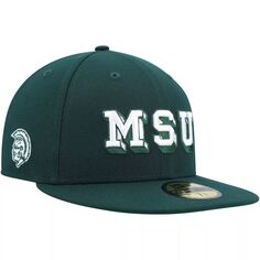 Мужская облегающая шляпа New Era Green Michigan State Spartans Vault Multi 59FIFTY