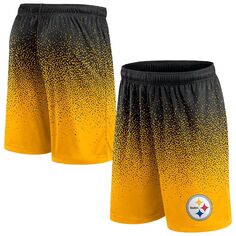 Мужские шорты Fanatics с омбре черного/золотого цвета с логотипом Pittsburgh Steelers