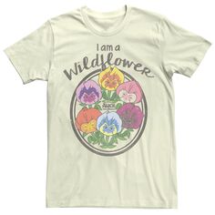 Мужская футболка с надписью «Алиса в стране чудес» и полевым цветком Licensed Character