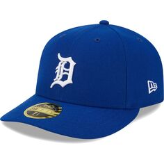 Мужская низкопрофильная облегающая шляпа New Era Royal Detroit Tigers с белым логотипом 59FIFTY