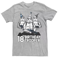 Мужская праздничная шляпа штурмовика «Звездные войны», футболка «Трио» на 18-й день рождения Star Wars