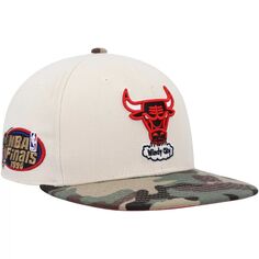 Мужская кремовая/камуфляжная шляпа Mitchell &amp; Ness Chicago Bulls Hardwood Classics 1996 NBA Finals, белая камуфляжная облегающая шляпа