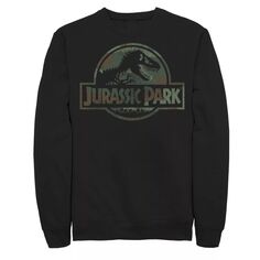 Мужской флисовый пуловер с камуфляжным рисунком и графическим логотипом «Парк Юрского периода» Licensed Character