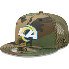 Мужская кепка New Era камуфляж/оливковый Los Angeles Rams Trucker 9FIFTY Snapback
