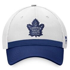 Мужская фирменная белая/синяя бейсболка Fanatics Toronto Maple Leafs 2021 NHL Draft Authentic Pro On Stage Trucker Snapback Hat