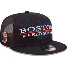 Мужская кепка New Era Navy/Black Boston Red Sox Patriot Trucker 9FIFTY Snapback