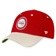 Мужская гибкая кепка Fanatics красного/хаки цвета Washington Capitals True Classics в стиле ретро